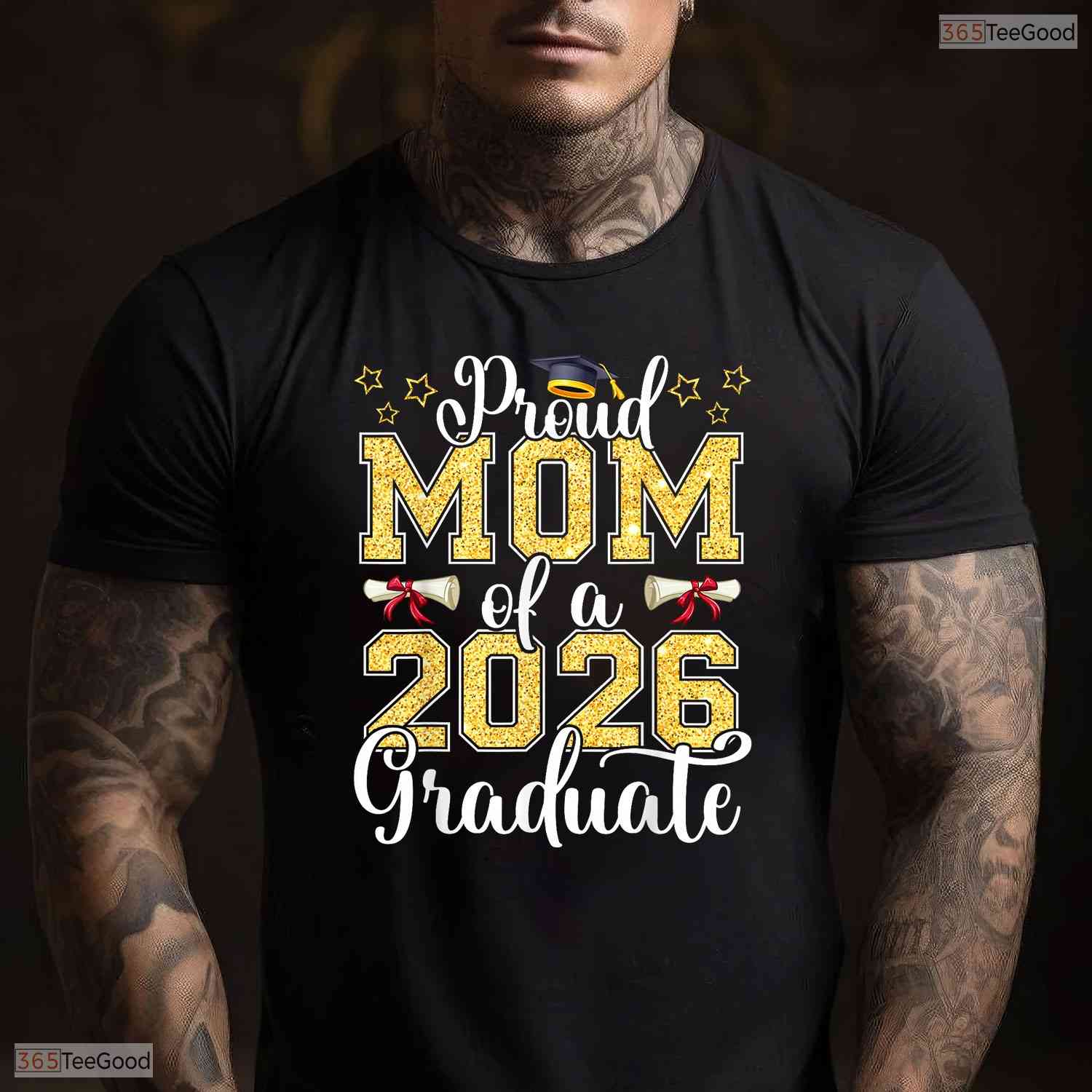 Proud Mother Of A 2026 Graduate Matching Family High School Ceremony T-Shirt