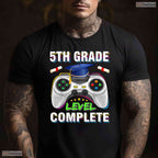 5th Grade Level Complete Funny Gaming Class Of 2025 Gamer Graduation T-Shirt