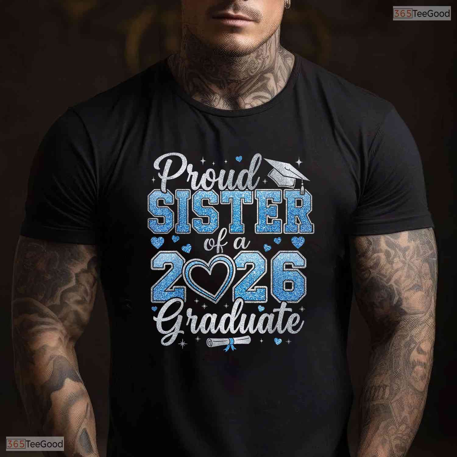 Proud Sister Of A Class Of 2026 Graduate Matching Siblings Graduation Shirt