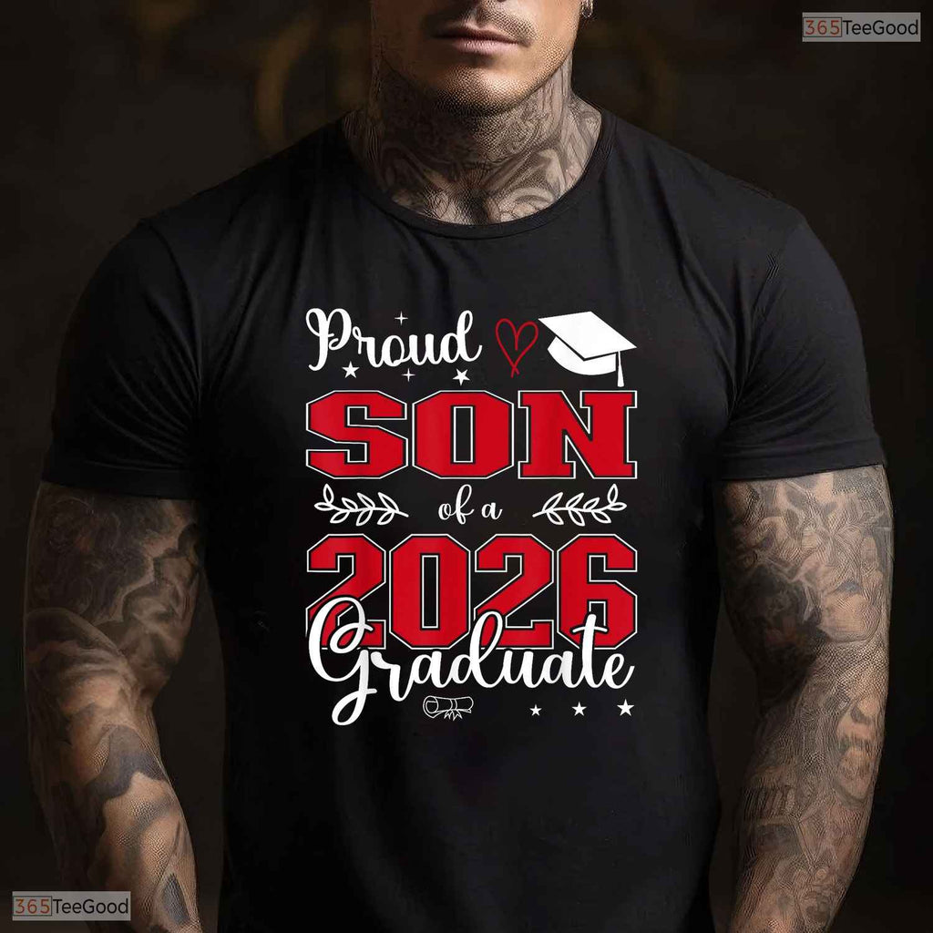 Proud Son Of A Class Of 2026 Graduate High School Senior Family Party Shirt