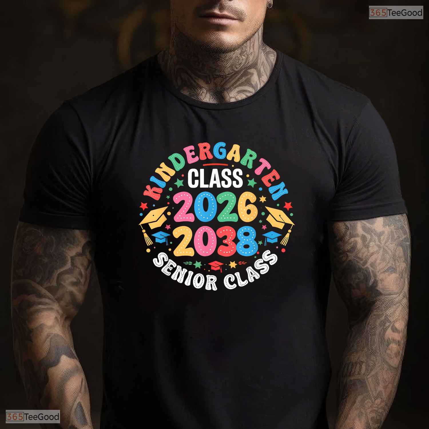 Kindergarten Graduation Class Of 2026 Grow With Me Senior 2038 Kids T-Shirt