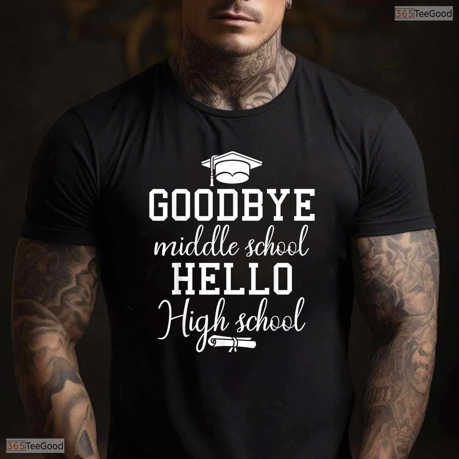 Goodbye Middle School Hello High School 8th Grade Graduation Celebration Shirt
