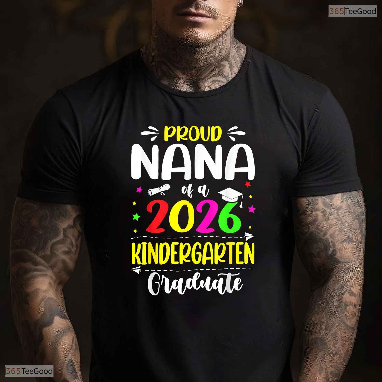 Proud Nana Of A Class Of 2026 Kindergarten Graduate Moving Up Ceremony T-Shirt