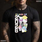 Cute Kawaii Kitty And Friends Class Of 2026 Colorful Graduation Celebration Shirt