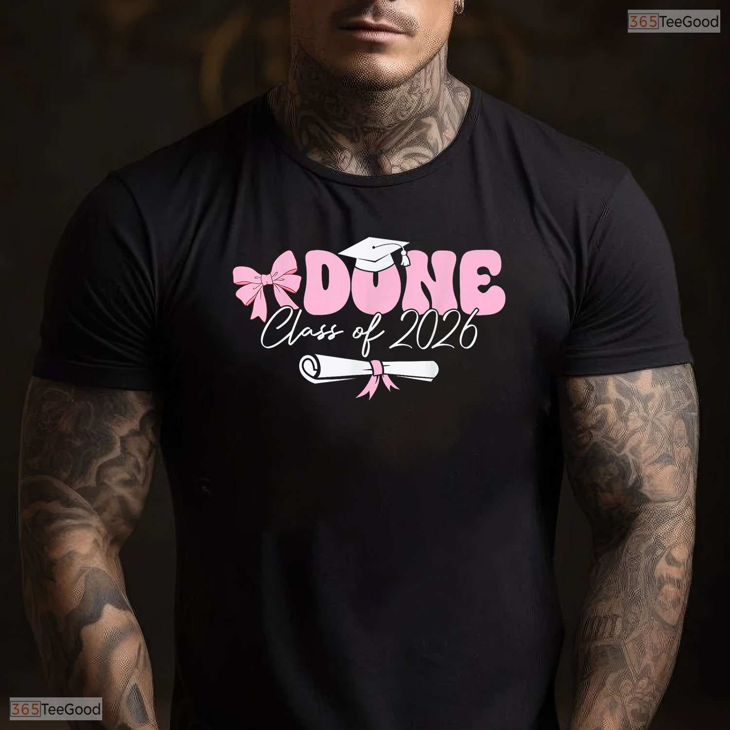 Cute Graduate Class of 2026 Done Graduation Coquette Bow Pink Trendy T-Shirt