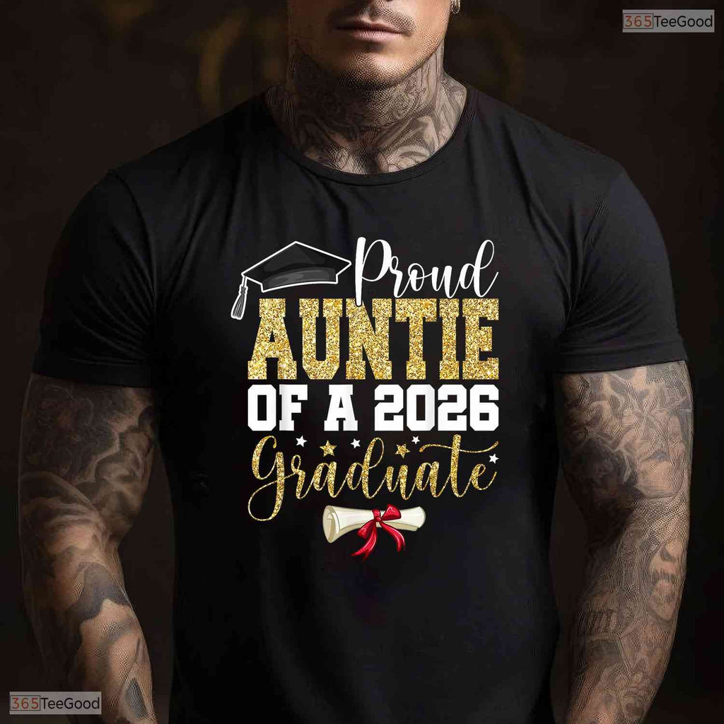 Special Proud Auntie Of 2026 Senior Graduate Family Graduation Event T-Shirt
