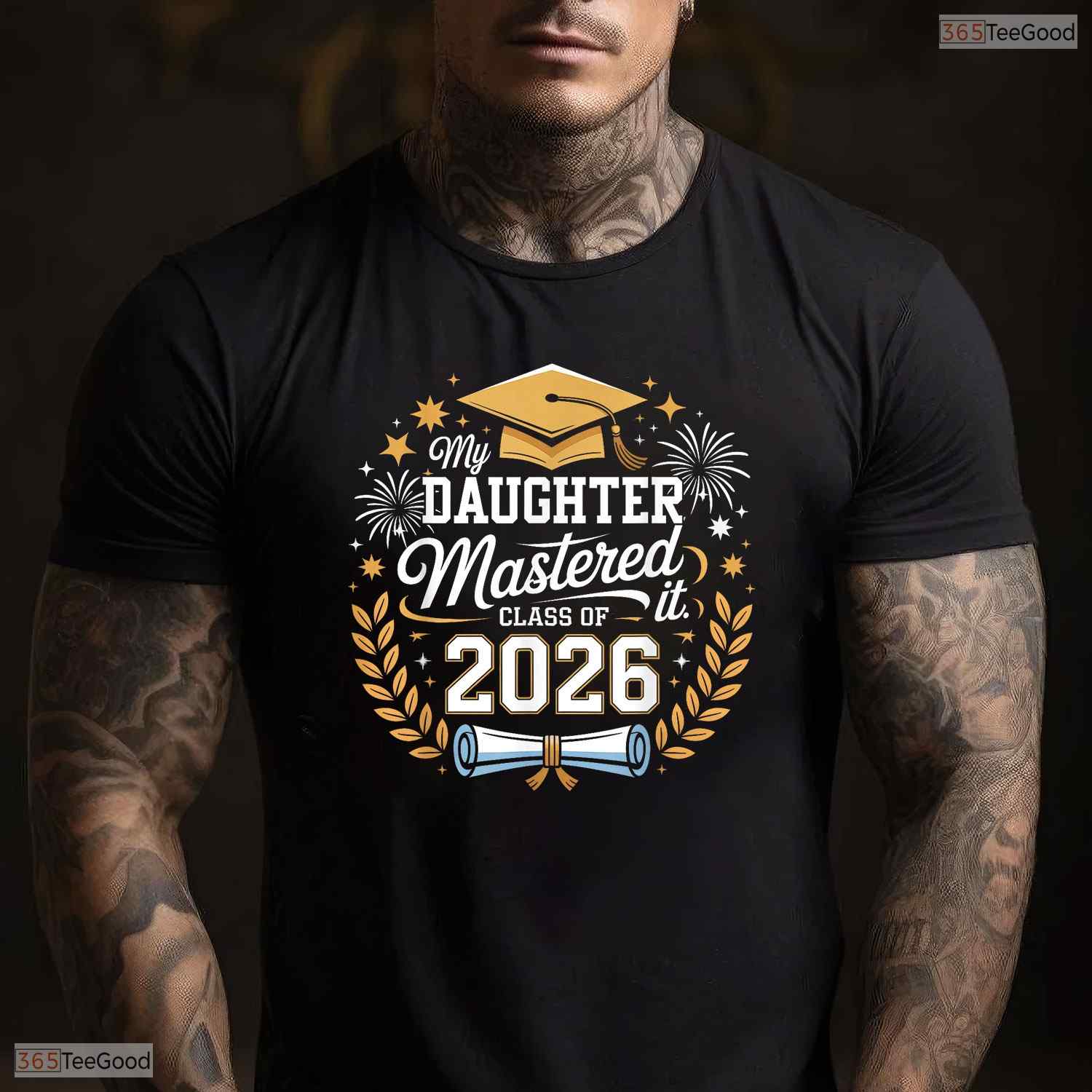 My Daughter Mastered It Class Of 2026 Masters Degree Family Graduation T-Shirt