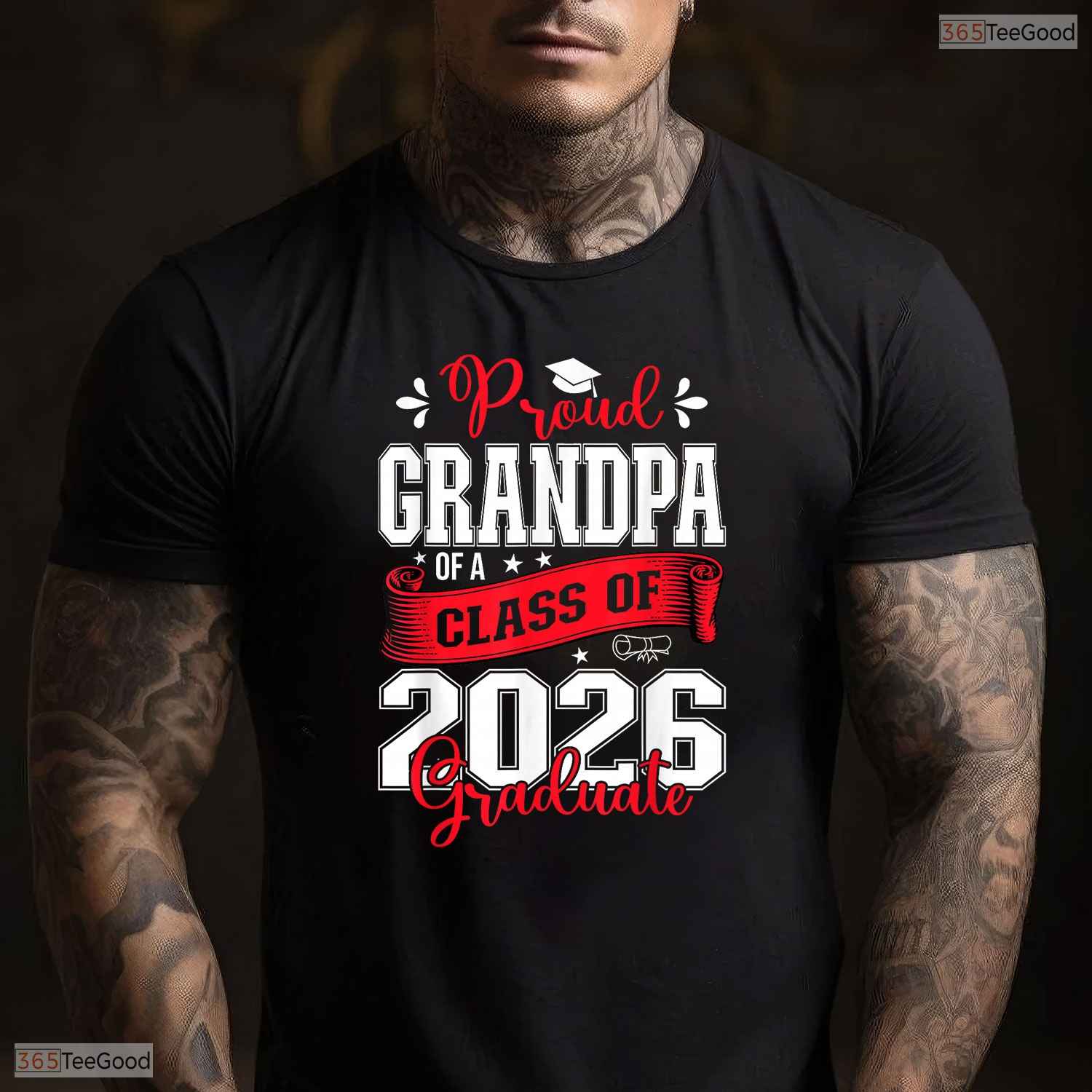 Proud Grandpa Of A Class Of 2026 Graduate High School Senior Celebration Shirt
