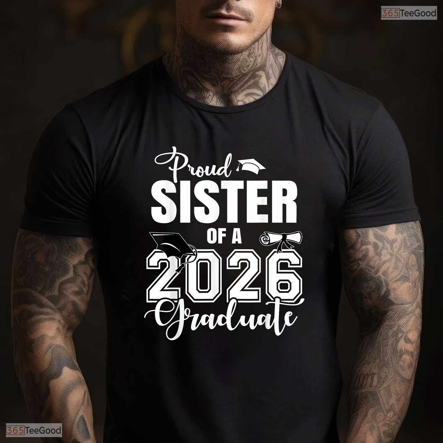 Proud Sister Of A 2026 Graduate High School Senior College Ceremony Party Shirt