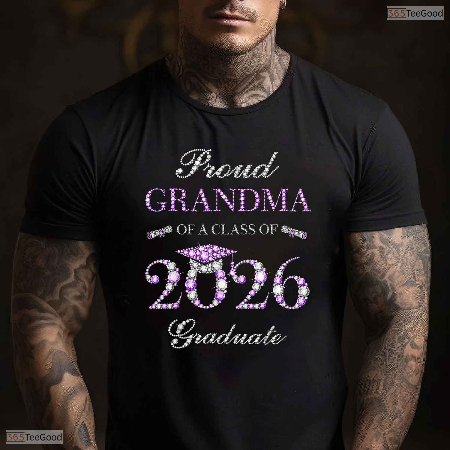Proud Grandma Of A Class Of 2026 Graduate College High School Ceremony T-Shirt