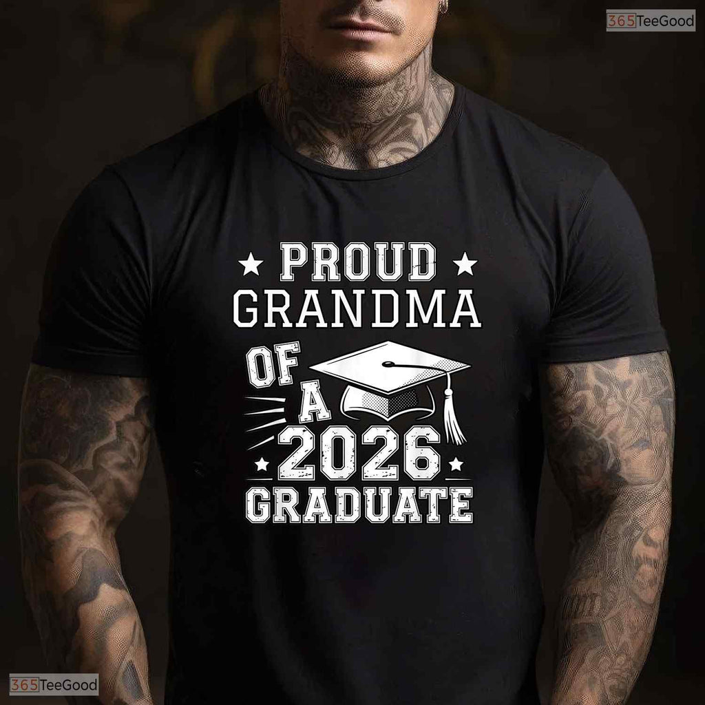 Cute Proud Grandma Of A 2026 Graduate Matching Family Graduation T-Shirt