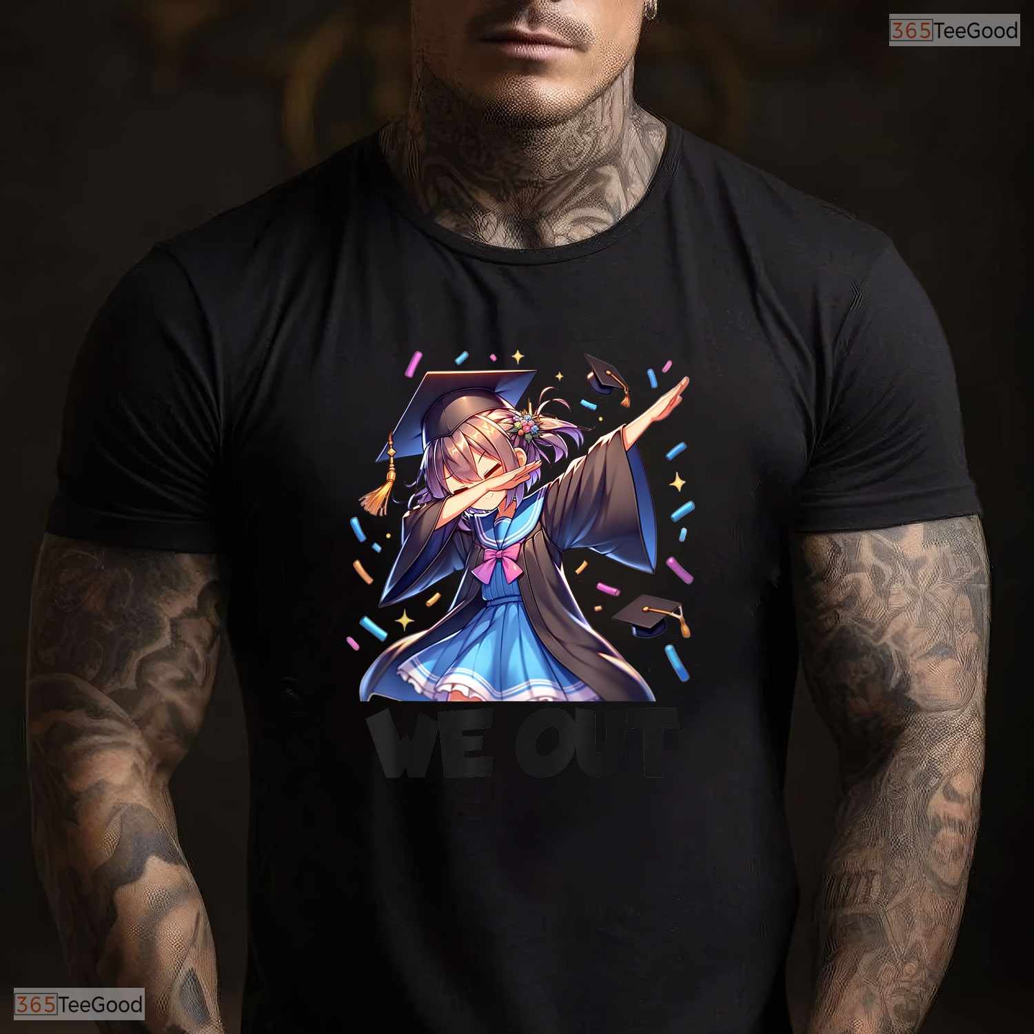 We Out Dabbing Anime Girl Graduate Funny High School Graduation Party Shirt