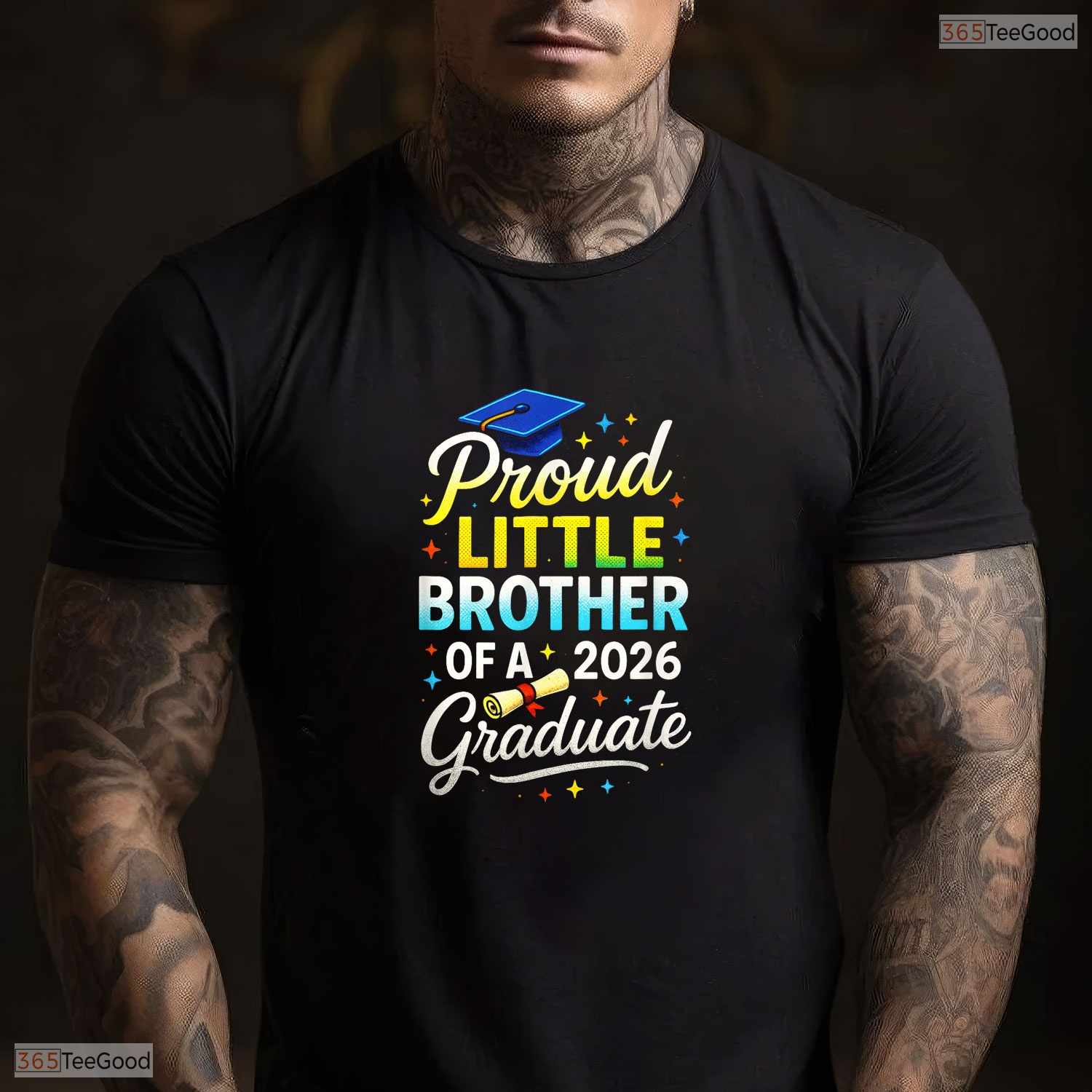 Proud Little Brother Of A 2026 Graduate High School Senior Family Party T-Shirt