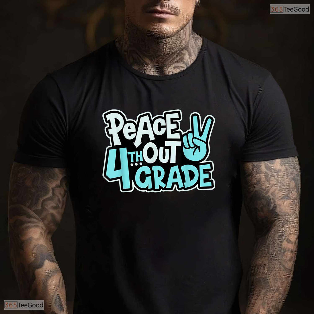Peace Out 4th Grade Last Day Of School Fourth Grade Graduation Youth Kids T-Shirt