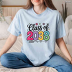 Class Of 2038 Grow With Me Back To School Memory Keepsake Youth Graduation Shirt