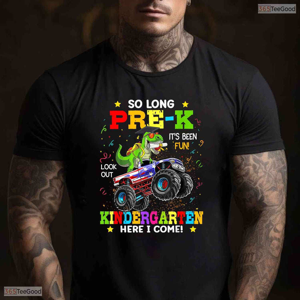 Cute Dinosaur Pre K Preschool Graduation Boys Last Day Of School Moving Up T-Shirt