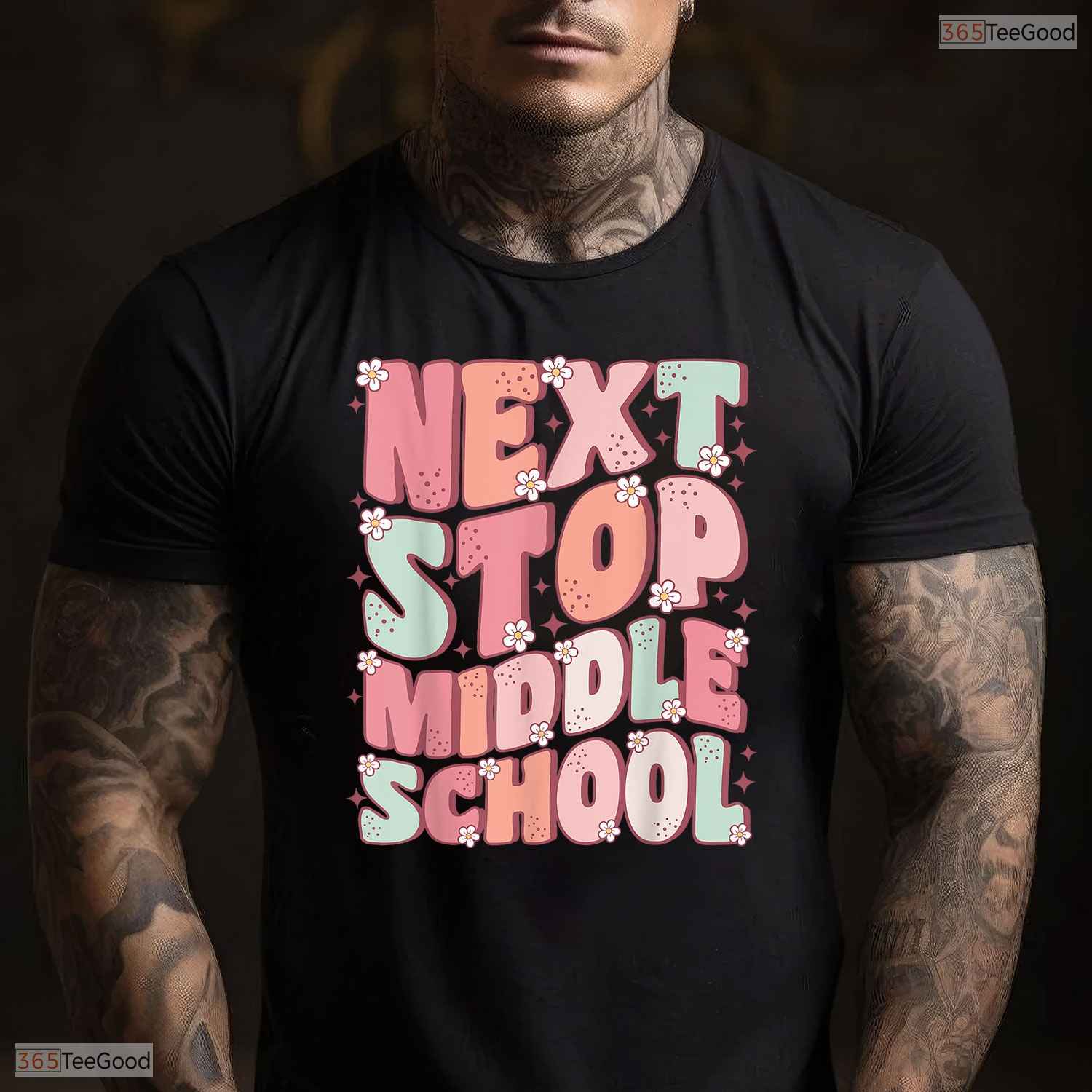 Next Stop Middle School Groovy Elementary School Graduation Transition Youth T-Shirt