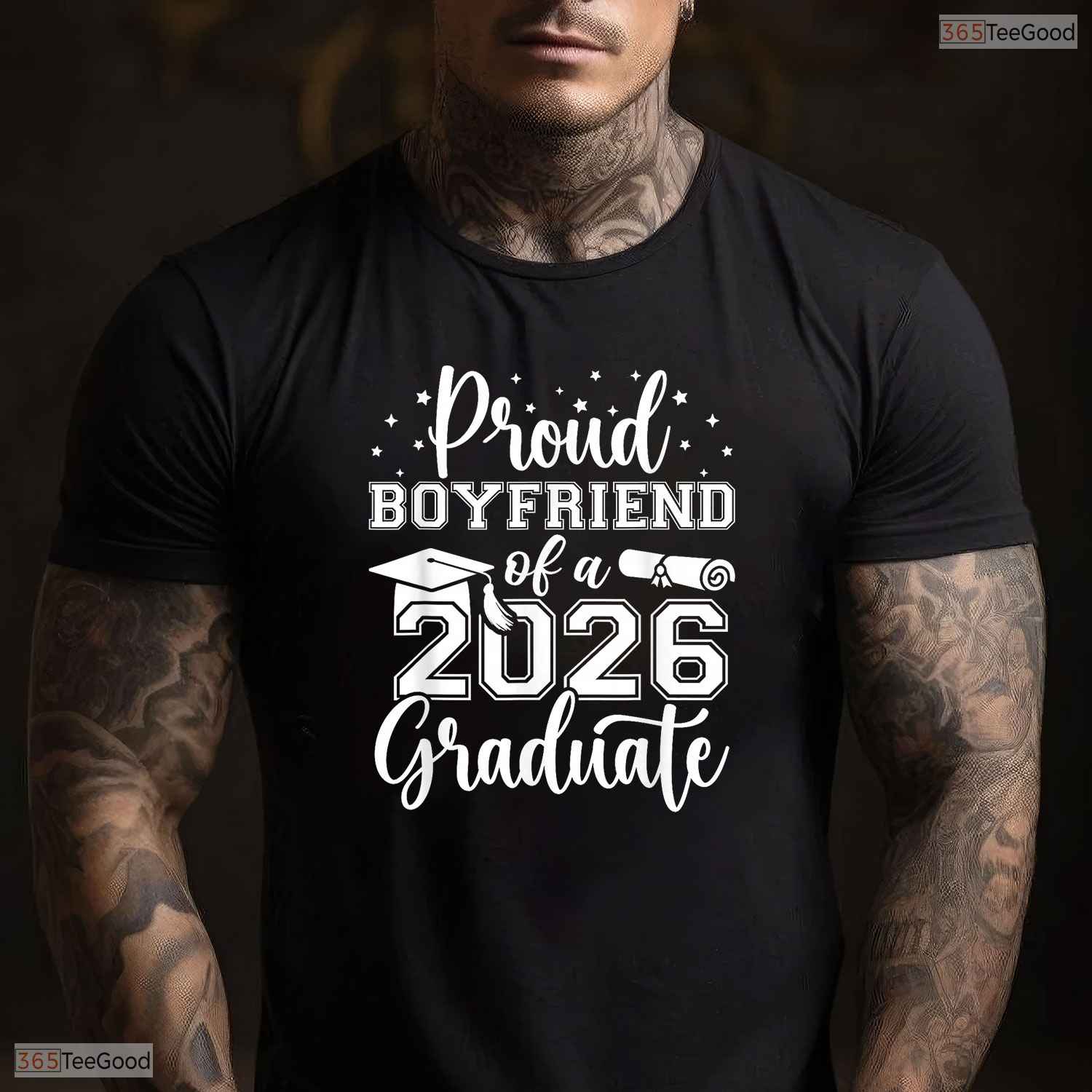 Proud Boyfriend Of A Class Of 2026 Graduate Senior High School Party Shirt