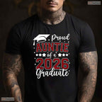 Proud Auntie Of A 2026 Graduate High School Senior Family Celebration T-Shirt
