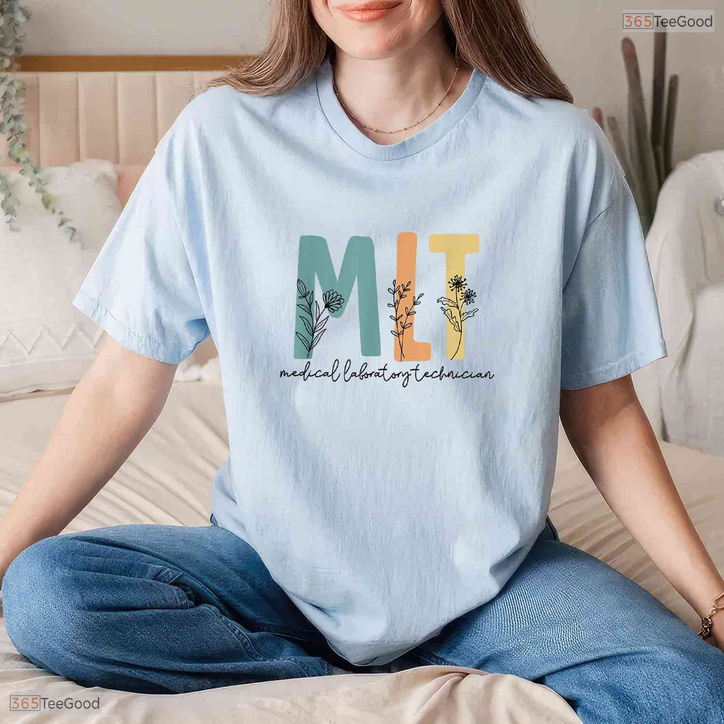 Retro Wildflower MLT Medical Laboratory Technician Clinical Graduation T-Shirt