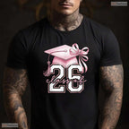 Trendy Pink Coquette Bow Senior Class Of 2026 Graduation Girls Aesthetic T-Shirt