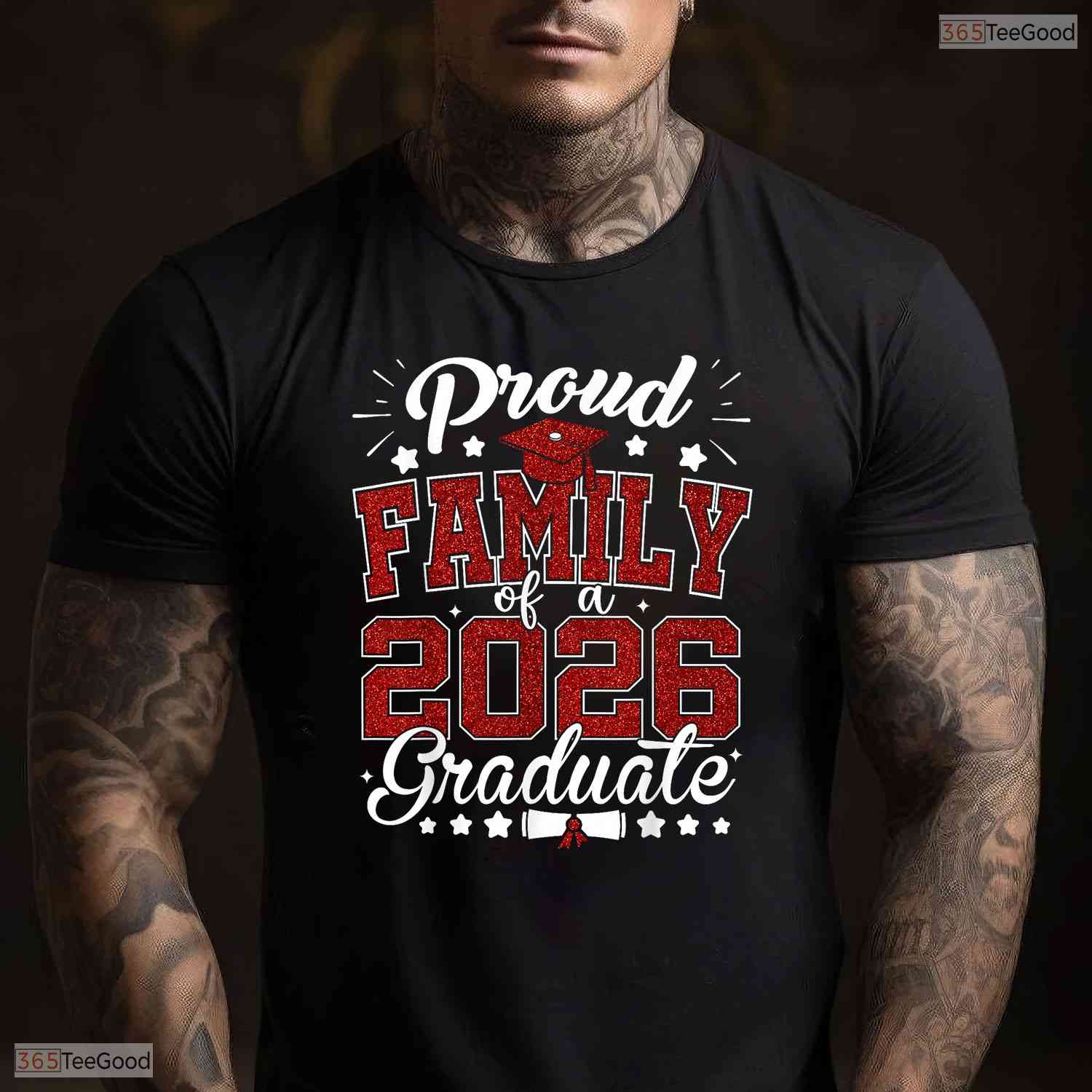 Proud Family Of A 2026 Graduate High School Senior Matching Ceremony Graduation Shirt