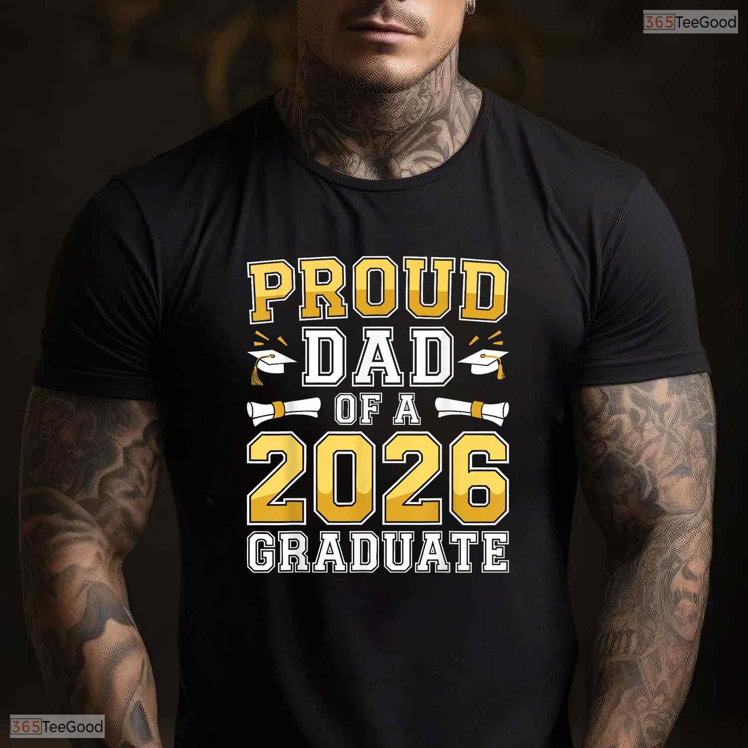 Proud Dad Of A 2026 Graduate Senior Class Matching Family Celebration Party T-Shirt