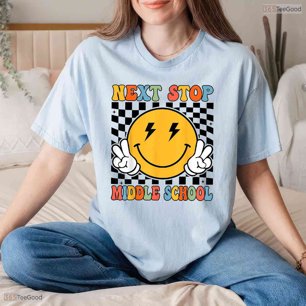 Groovy Next Stop Middle School Elementary School Youth Graduation T-Shirt