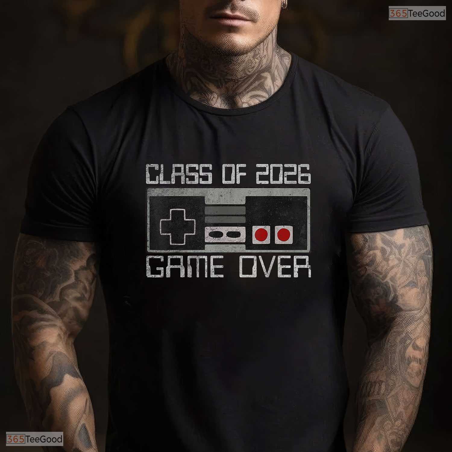 Funny Game Over Class Of 2026 Senior Video Gamer High School Graduation Shirt