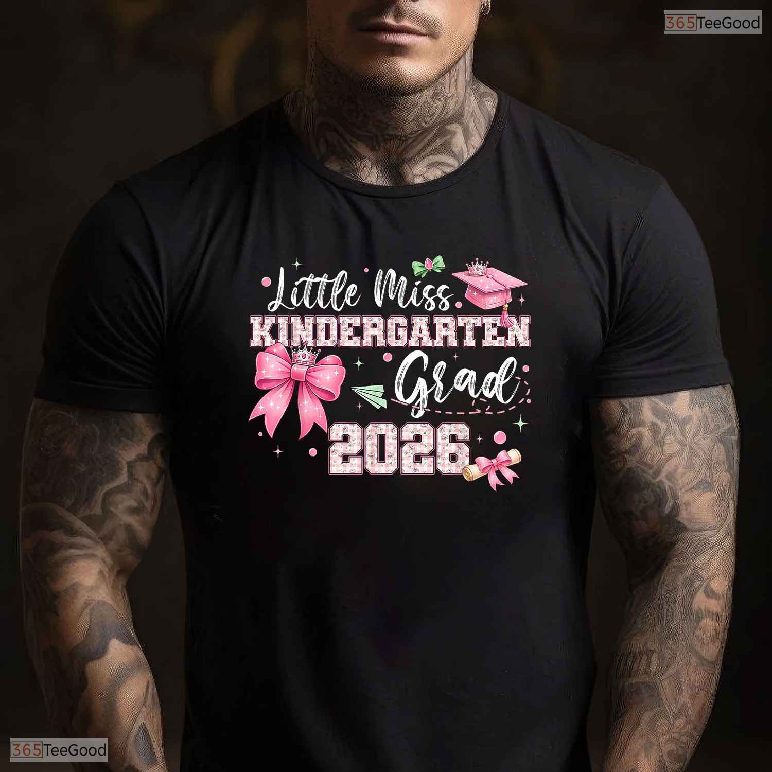 Adorable Little Miss Kindergarten Grad 2026 Girls Kids Graduation Ceremony T-Shirt