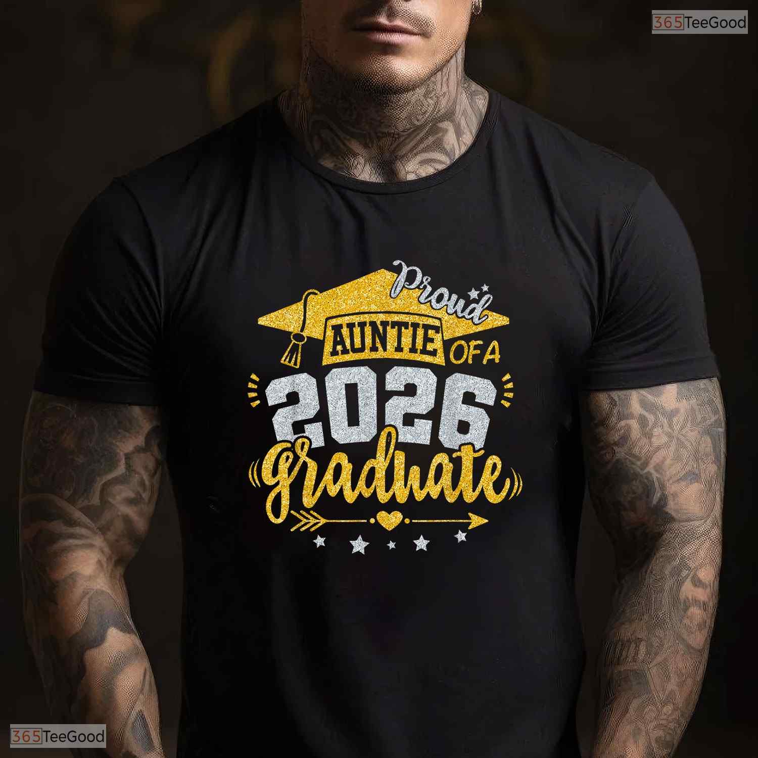 Proud Auntie Of A Class Of 2026 Graduate High School Senior Family Party Shirt
