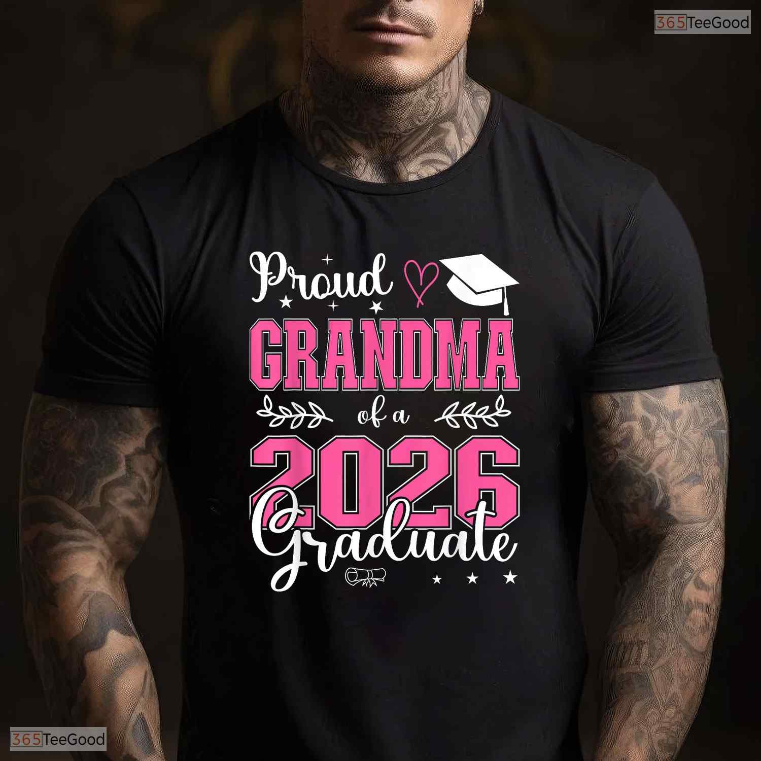Proud Grandma Of A Class Of 2026 Graduate High School Senior Commemorative Shirt