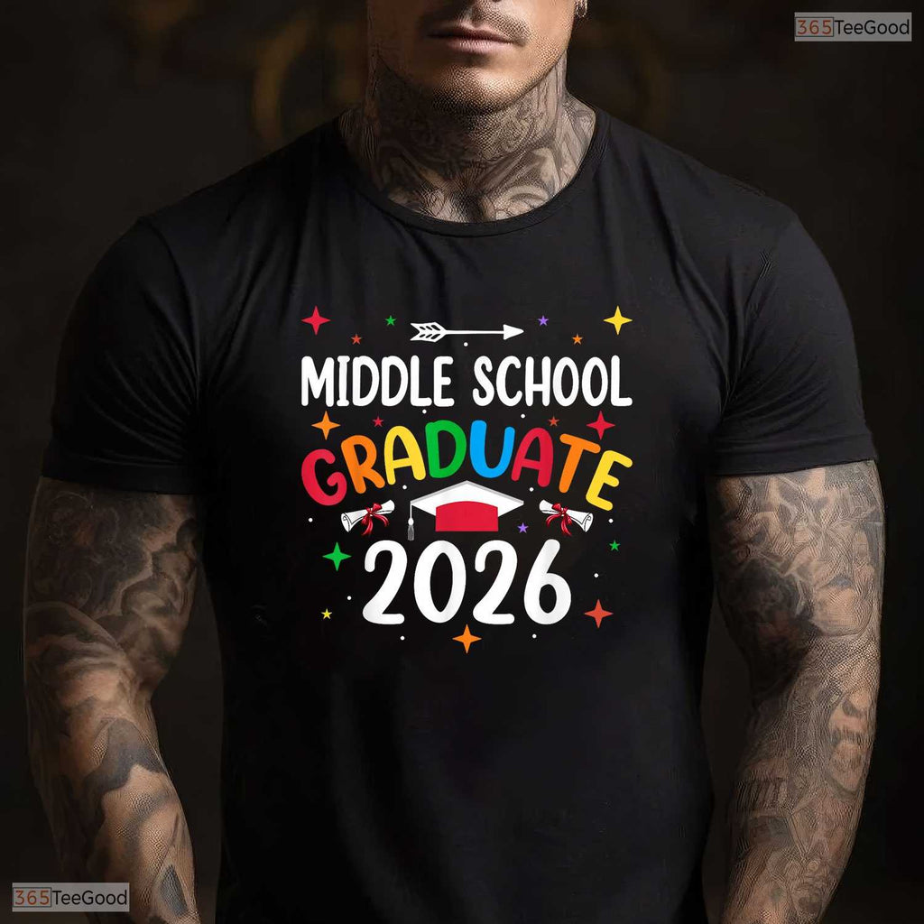 Class Of 2026 Middle School Graduate Moving Up Ceremony Youth Celebration T-Shirt
