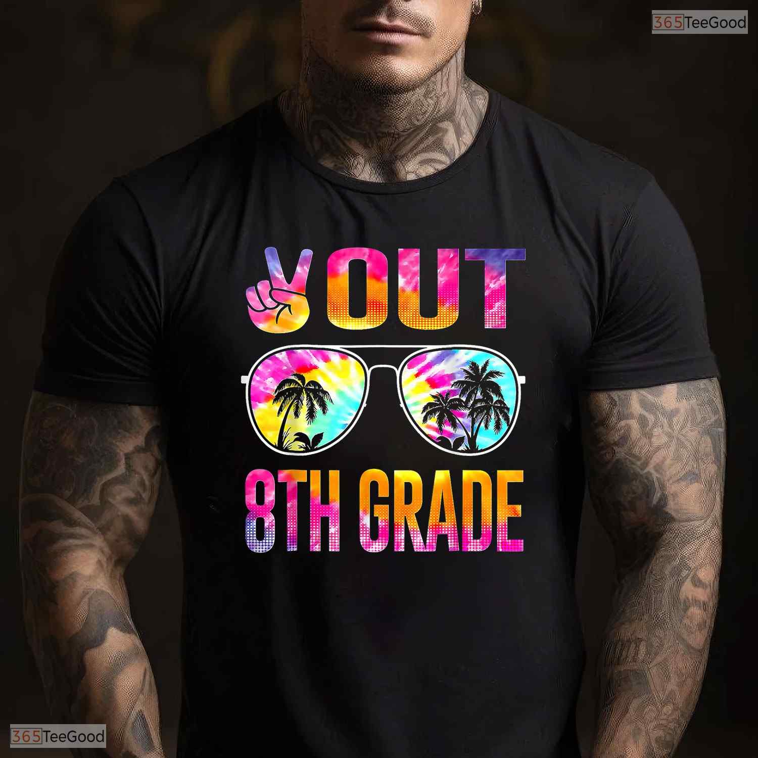 Peace Out 8th Grade Tie Dye Last Day Of School Middle School Graduation T-Shirt