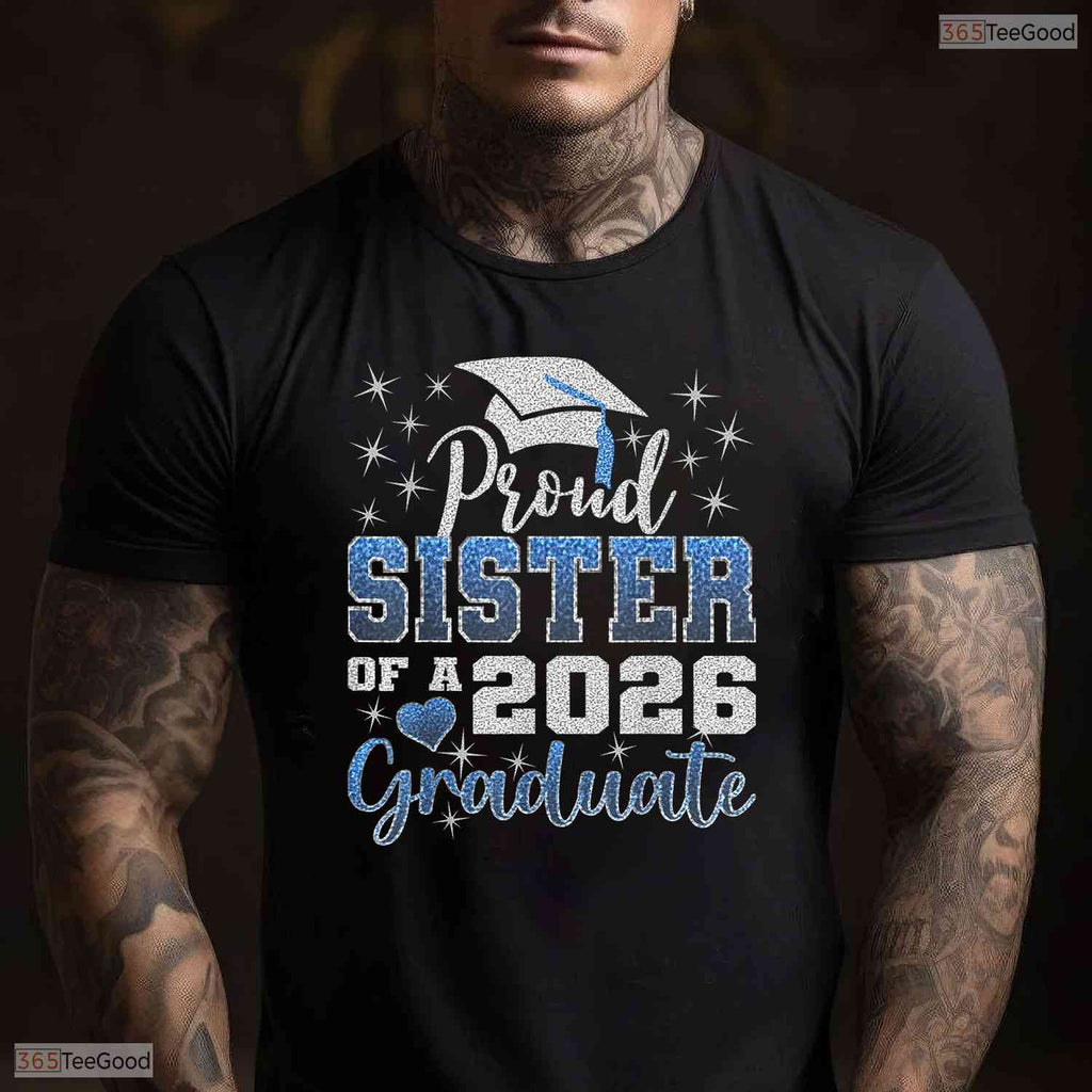 Awesome Super Proud Sister Of A 2026 Graduate Senior Graduation Family Party T-Shirt