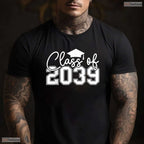 Class Of 2039 Grow With Me Funny Preschool To High School Graduation T-Shirt
