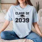 Class Of 2039 Grow With Me Graduation Handprint On Back Memory Keepsake Shirt
