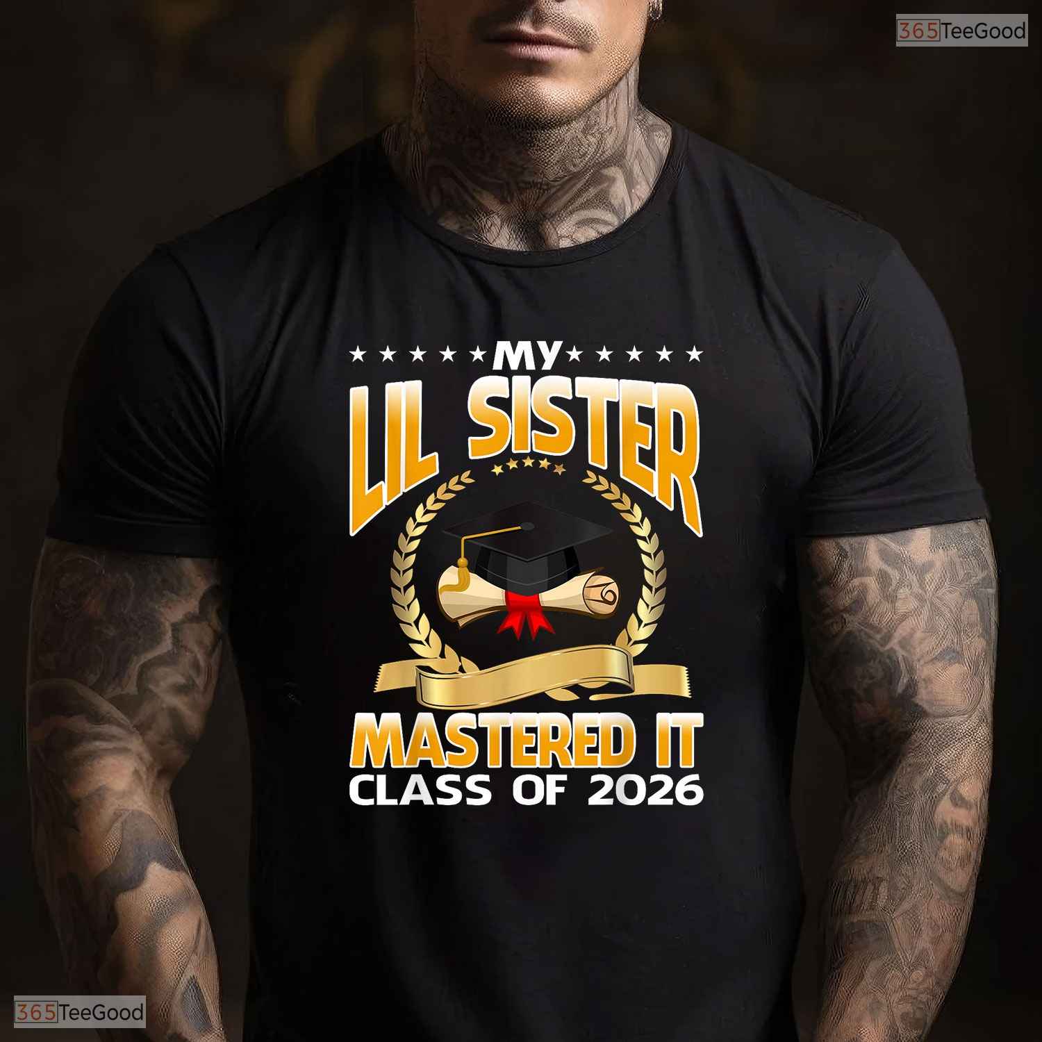 My Lil Sister Mastered It Class Of 2026 Masters Degree Family Graduation Shirt