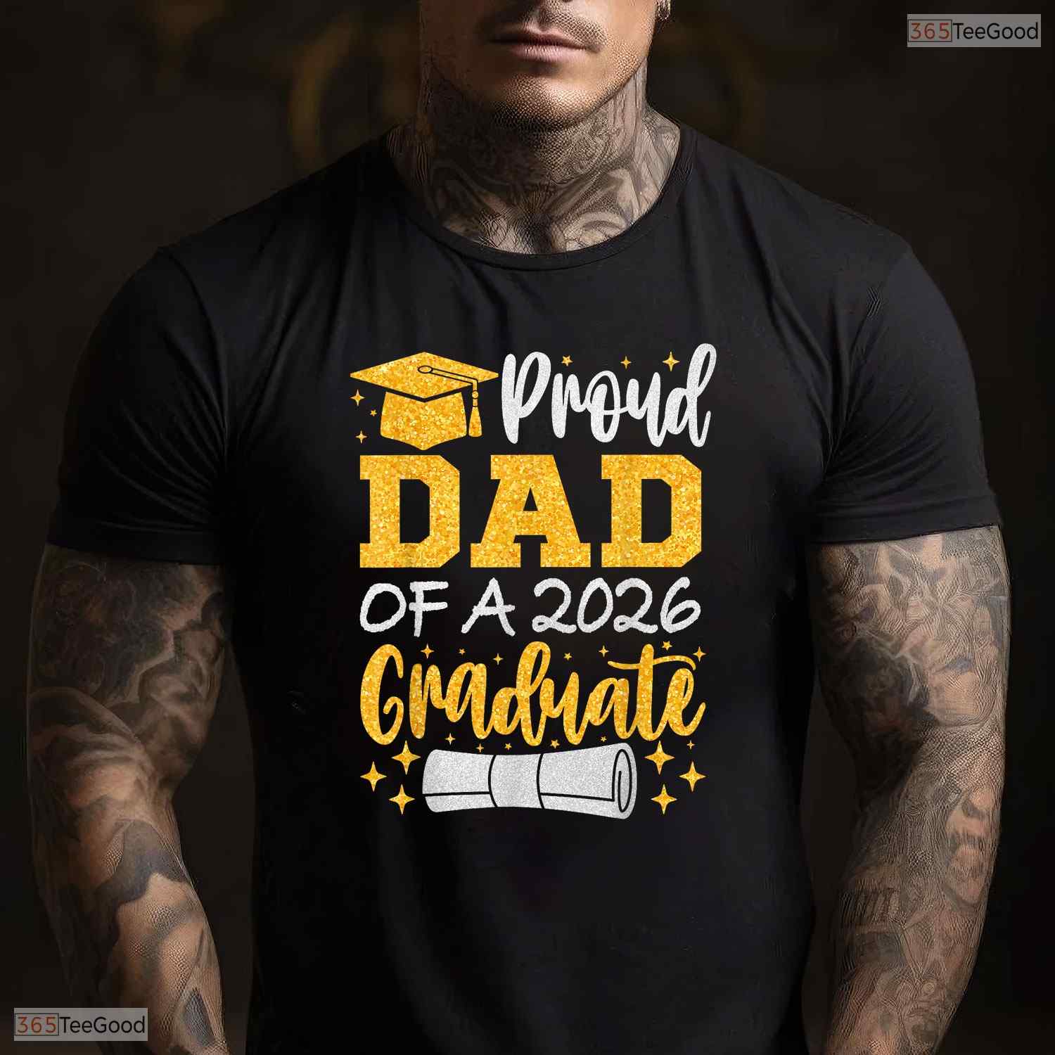 Proud Dad Of A 2026 Graduate High School Senior Class Ceremony Family T-Shirt