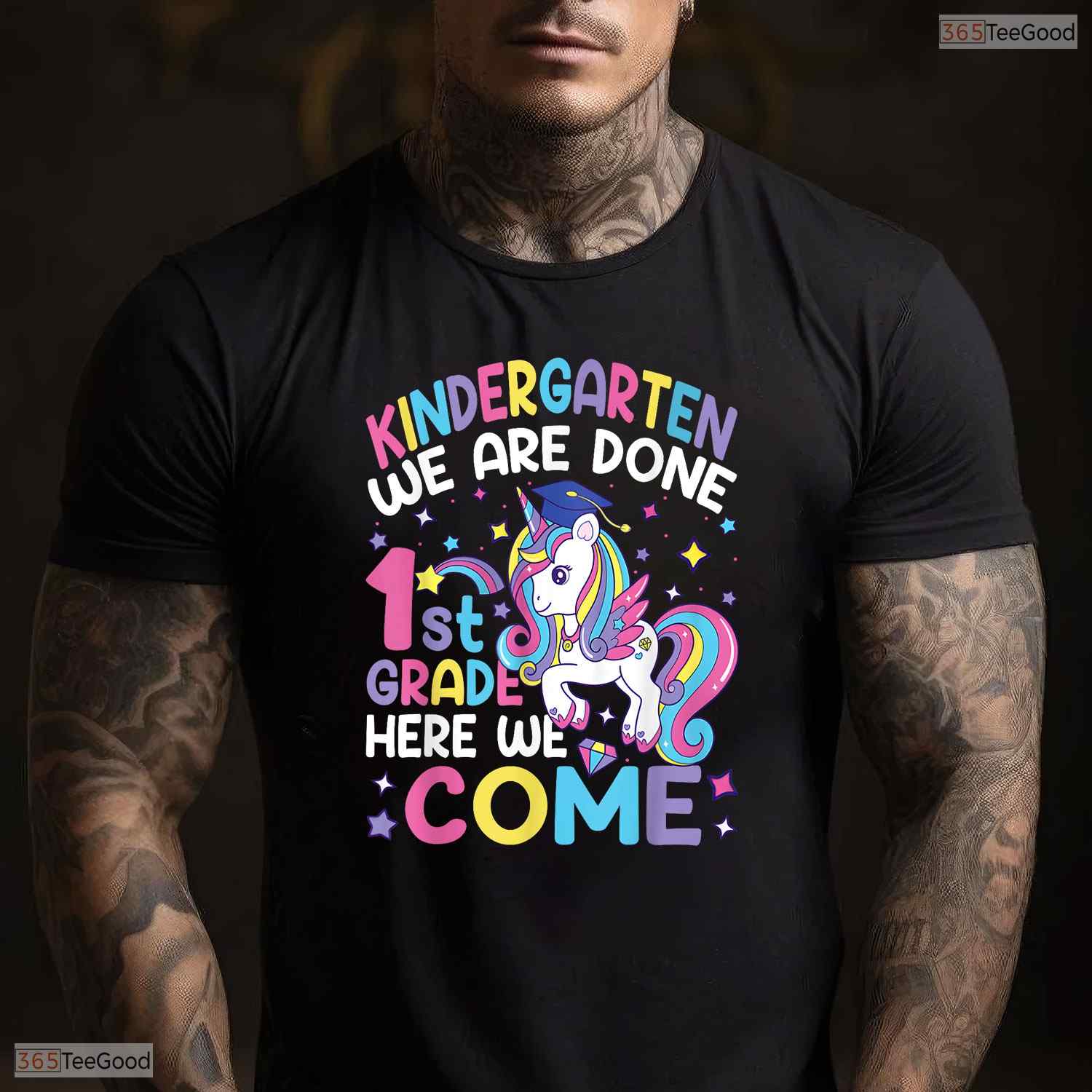 Cute Unicorn Kindergarten Graduation Class Of 2026 Moving Up Girls T-Shirt