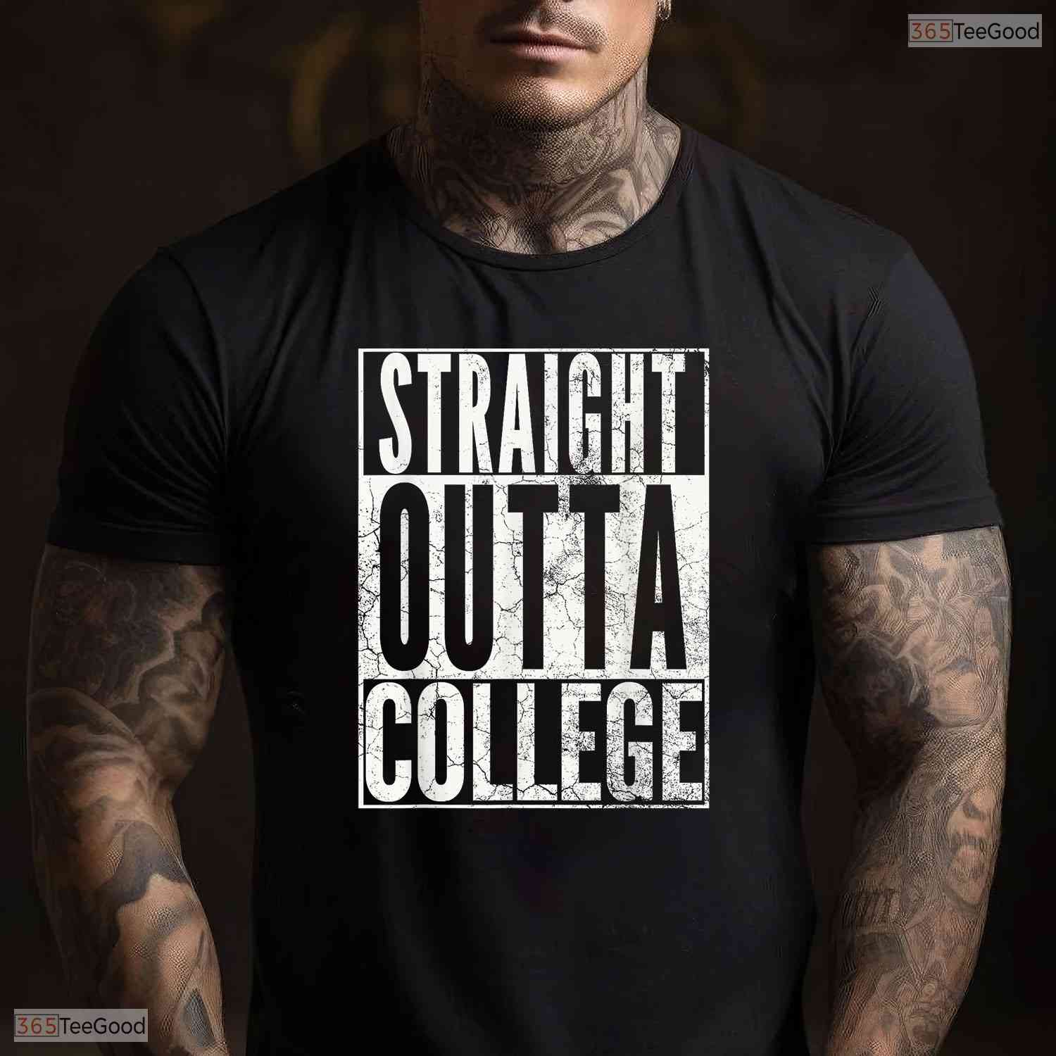 Straight Out Of College 2026 Graduation University Alumni Party T-Shirt