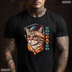 Funny Educated Cat In Graduation Cap Cute College Graduate Celebration Shirt