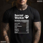 Social Worker Nutrition Facts Funny MSW Degree College Graduation T-Shirt