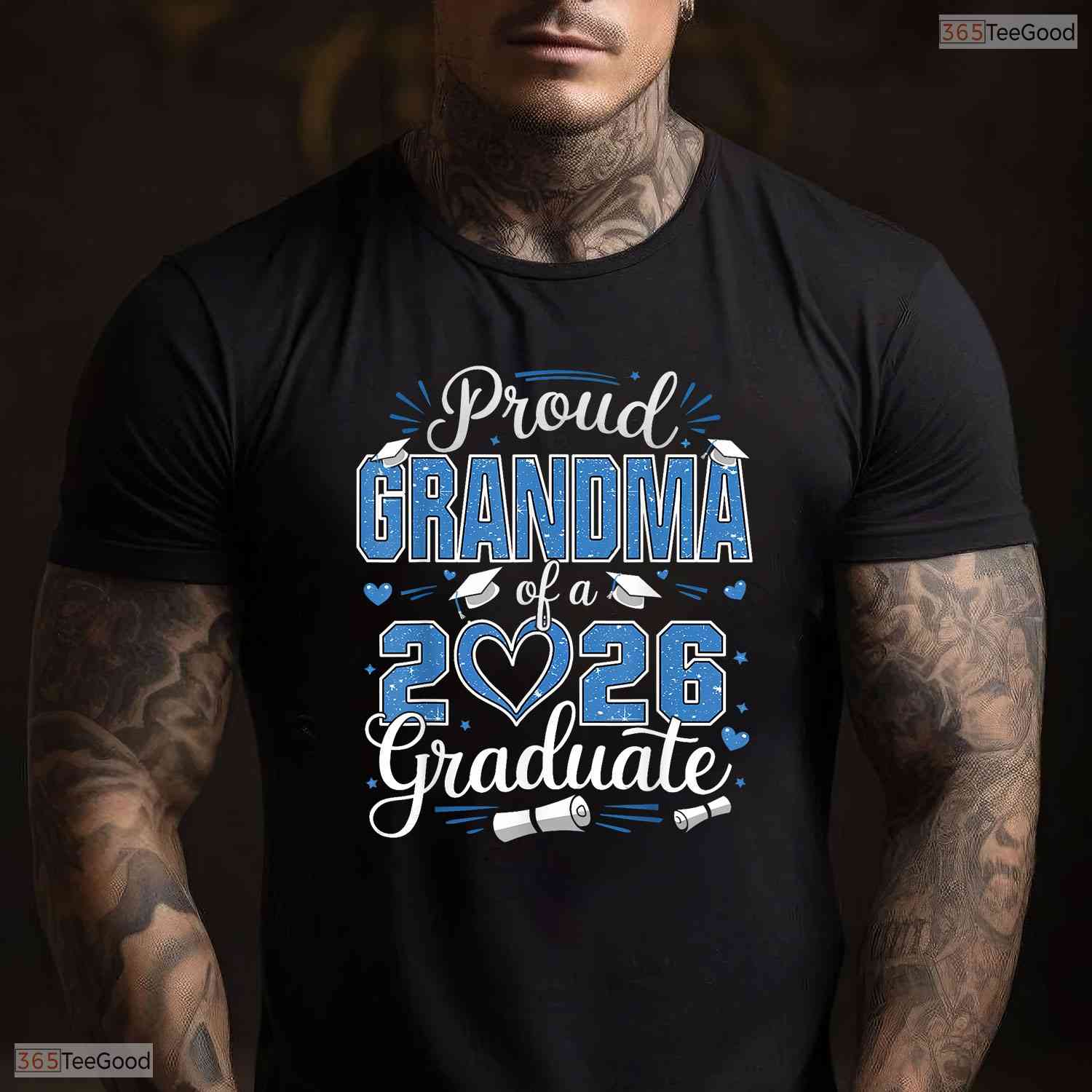 Proud Grandma Of A Class Of 2026 Graduate High School Senior Family Party Shirt