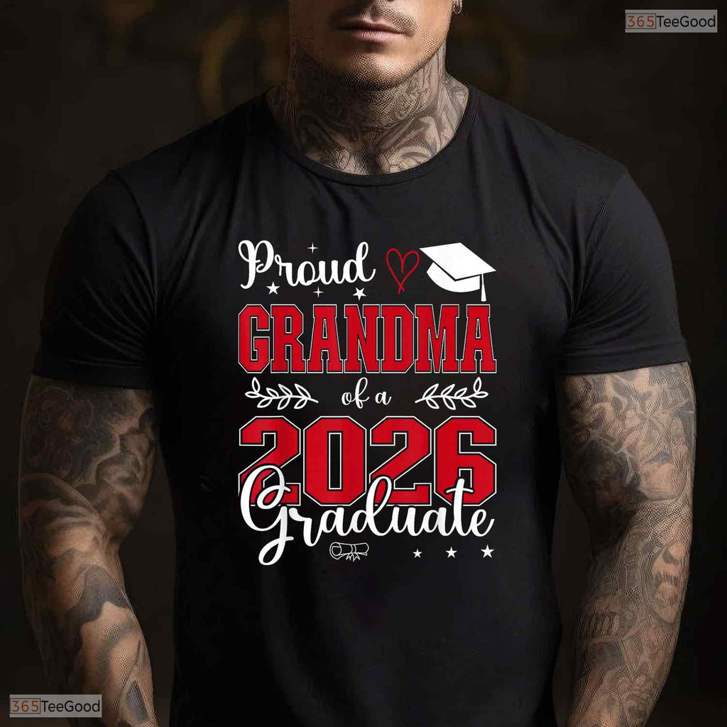 Matching Proud Grandma Of A 2026 Graduate University Commencement Family Shirt