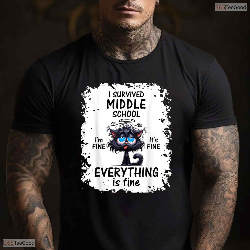 Funny I Survived Middle School Graduation Class Of 2026 Student Commemorative T-Shirt