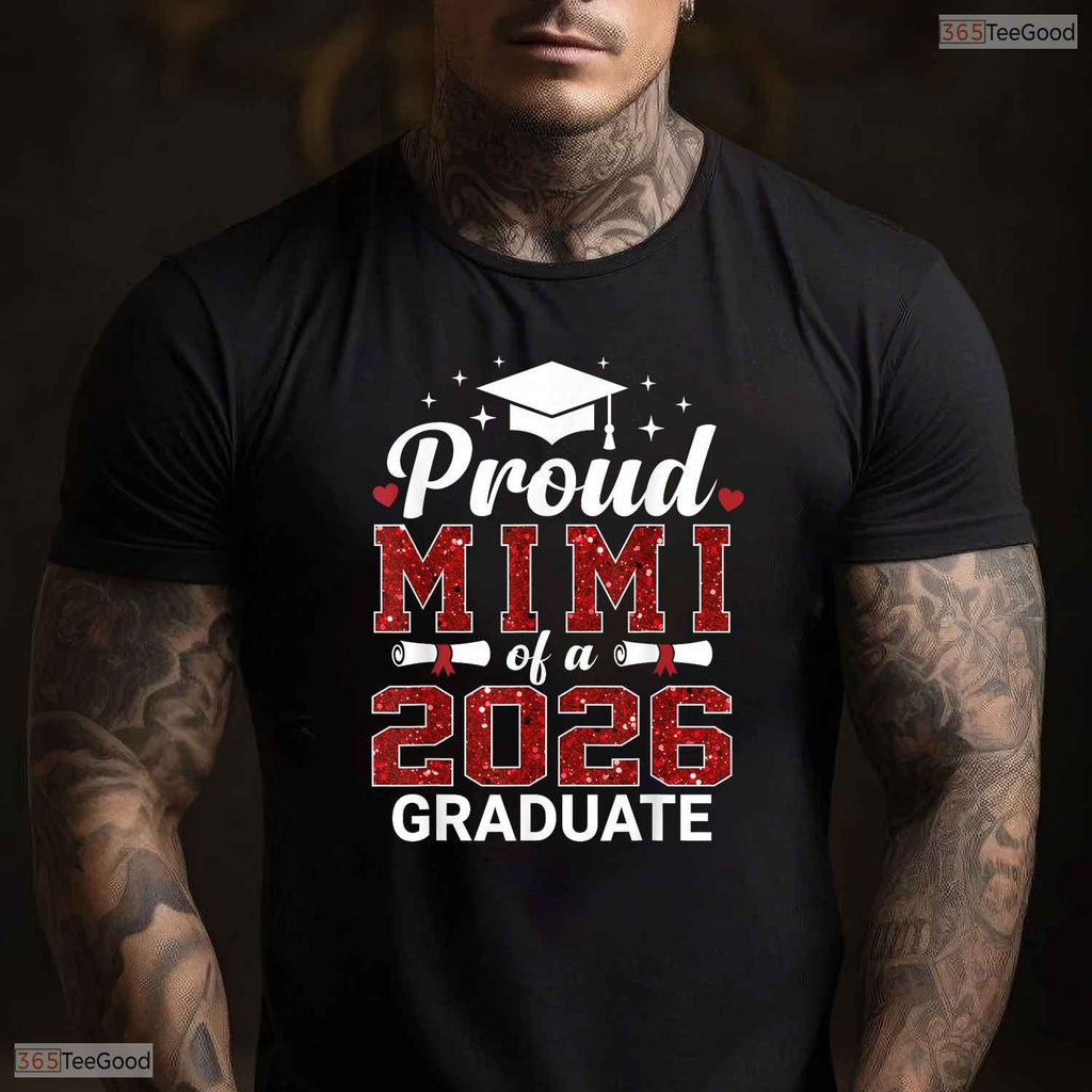 Proud Mimi Of A Class Of 2026 Graduate High School Senior Commemorative Family Shirt