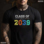 Class Of 2039 Grow With Me First Day Of School Milestone Youth Graduation Party Shirt