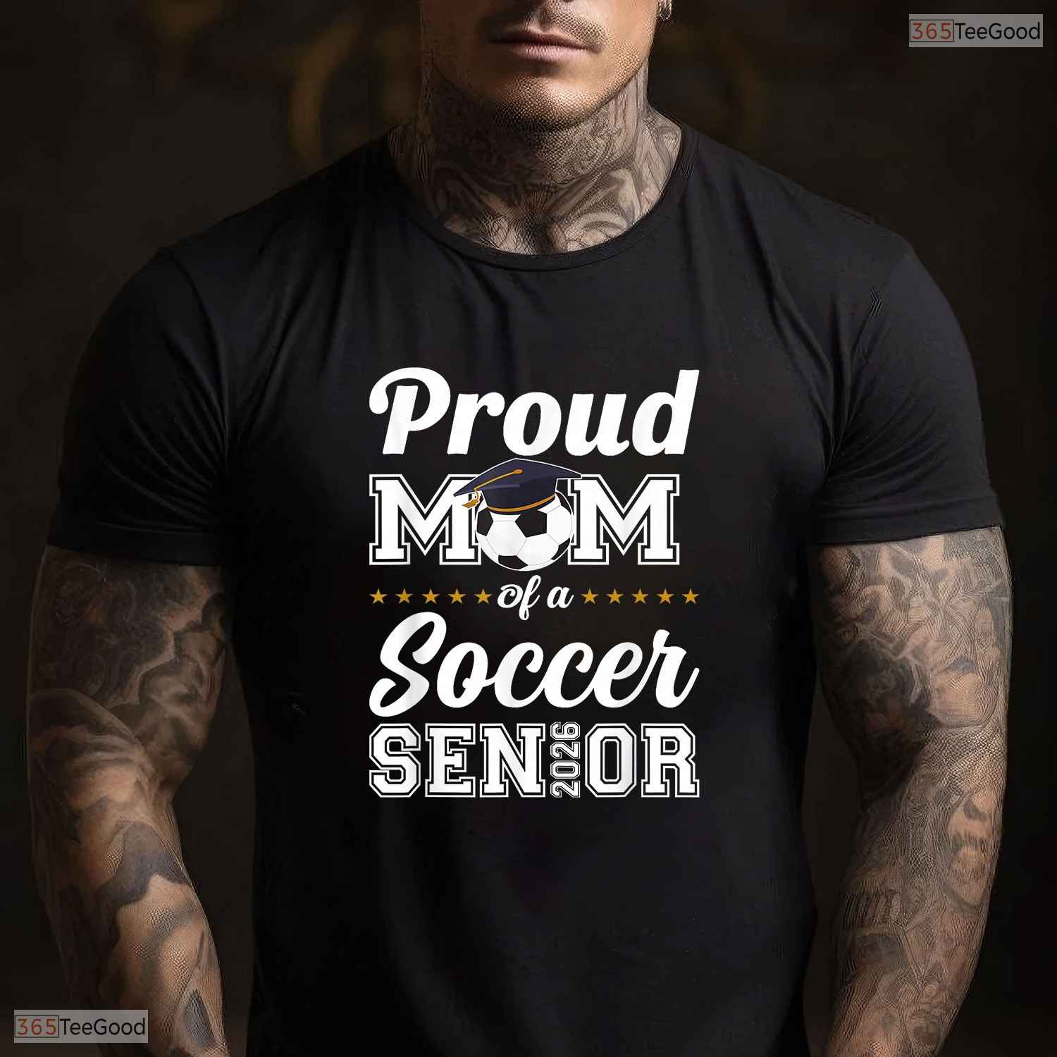 Senior Mom Class Of 2026 Soccer Mother Of A High School Graduate Celebration T-Shirt