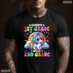 Cute Unicorn Goodbye 1st Grade Hello 2nd Grade Girls Moving Up Graduation Youth Shirt